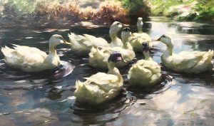 Ölgemälde, Enten