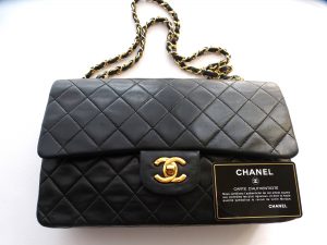 Chanel, schwarze Tasche, Original, Vintage